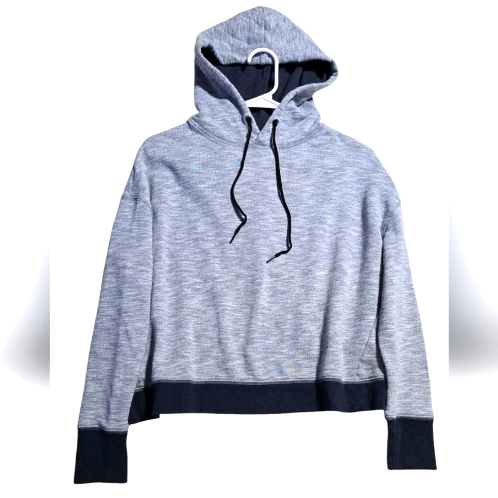 Banana Republic Gray Blue Open Back Hoodie Yoga Sweater